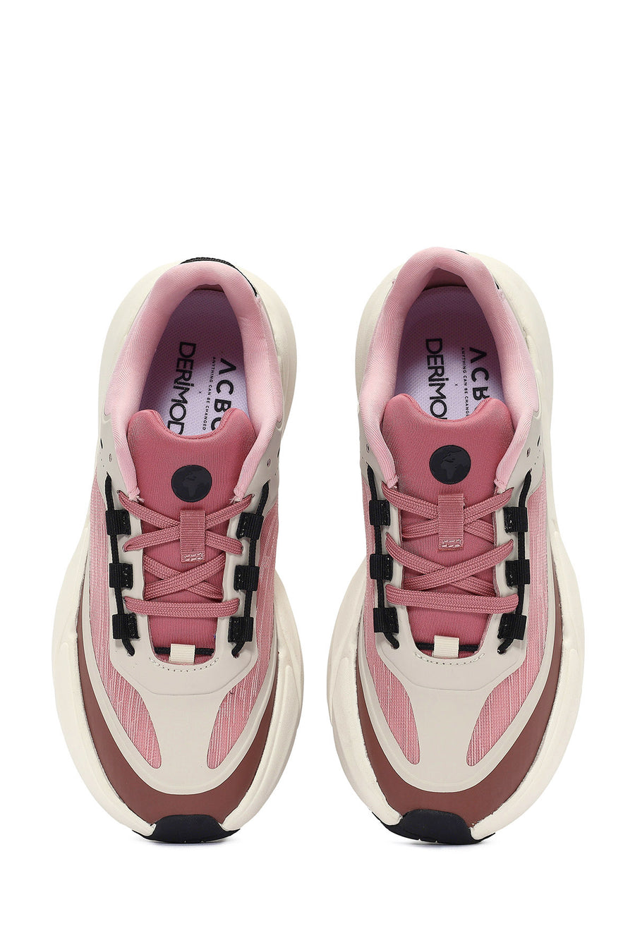 ACBC x DERİMOD Kadın Pembe Bağcıklı Kalın Tabanlı Sneaker