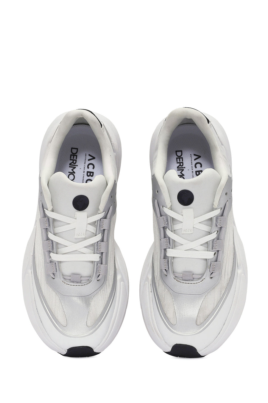 ACBC x DERİMOD Kadın Beyaz Bağcıklı Kalın Tabanlı Sneaker