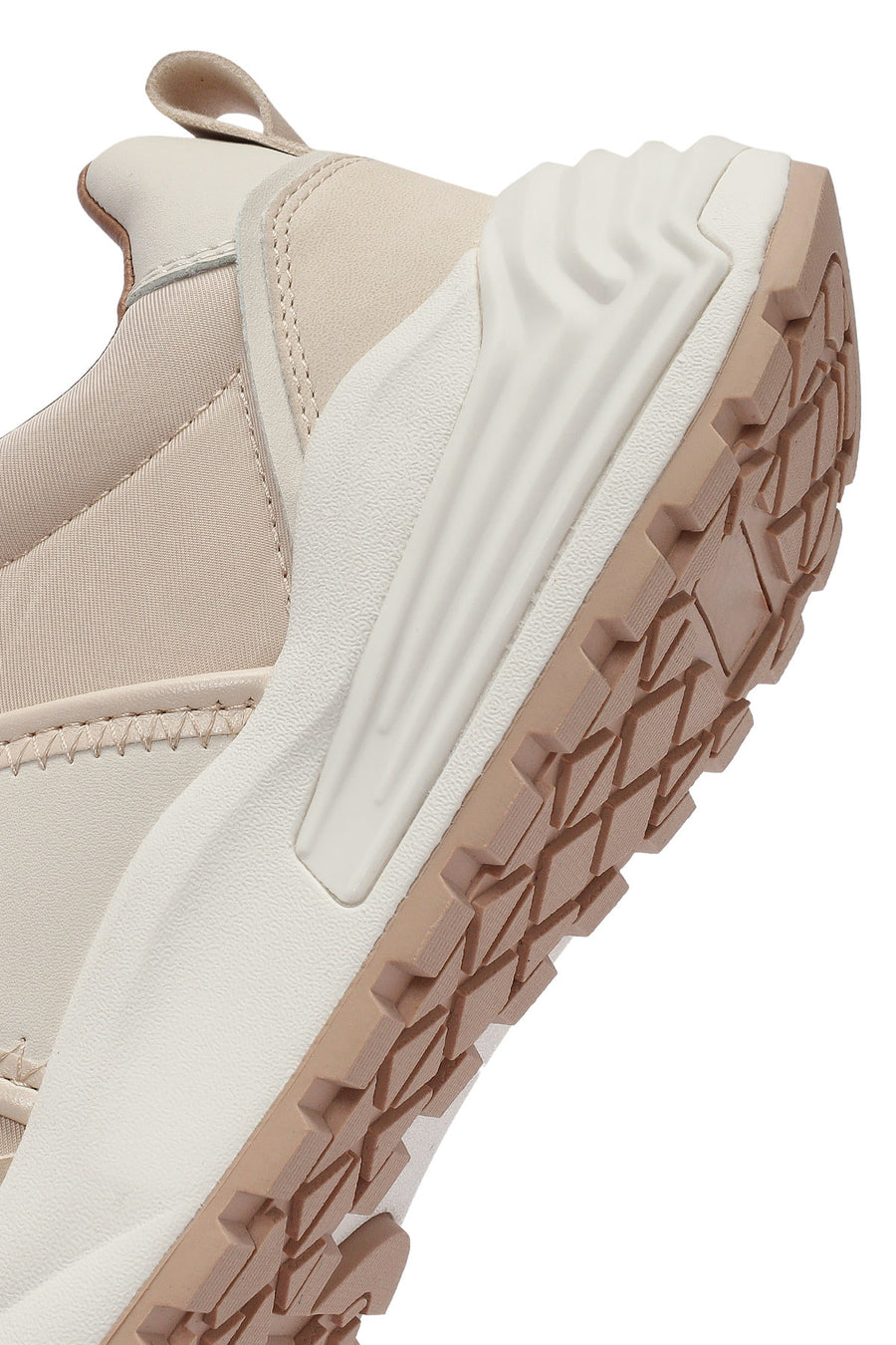 ACBC x DERİMOD Kadın Bej Kalın Tabanlı Bağcıklı Kumaş Sneaker
