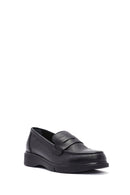 Woman Siyah Leather Comfort Loafer | Derimod