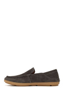 Male Anthracite Suede Leather Loafer | Derimod
