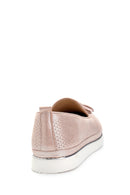 Women's Leather Glitter Detailed Loafer | Derimod