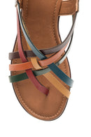 Women's Colorful Leather Sandals | Derimod