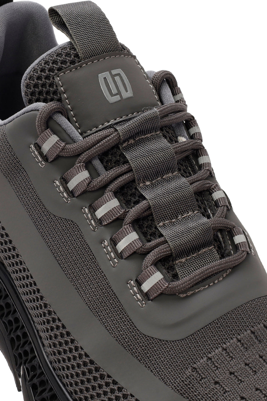 Derimod Zero Erkek Gri Kalın Tabanlı Bağcıklı Kumaş Sneaker