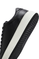 Erkek Siyah Kalın Tabanlı Bağcıklı Deri Sneaker | Derimod