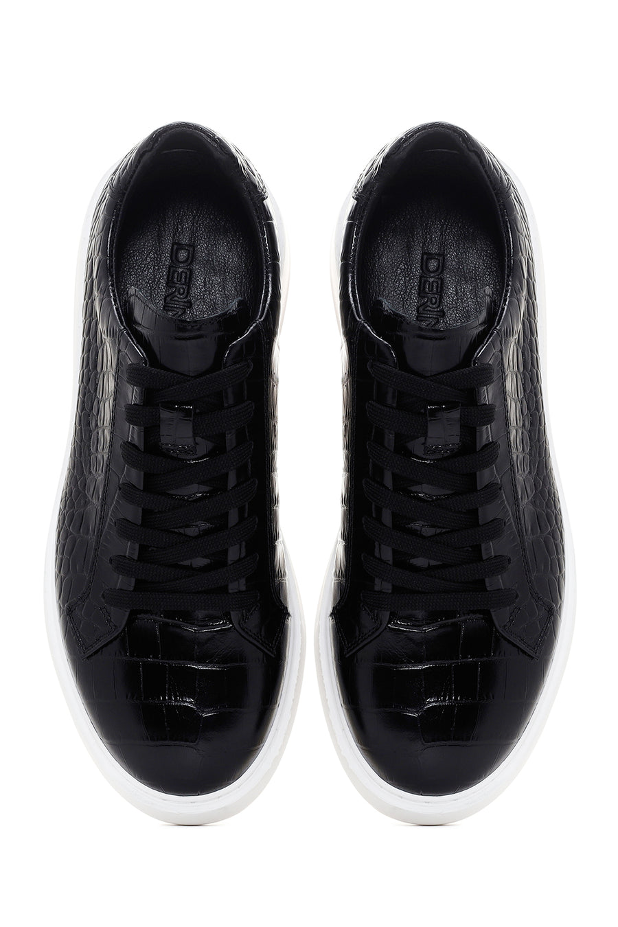 Men's Black Lace-up Leather Sneaker