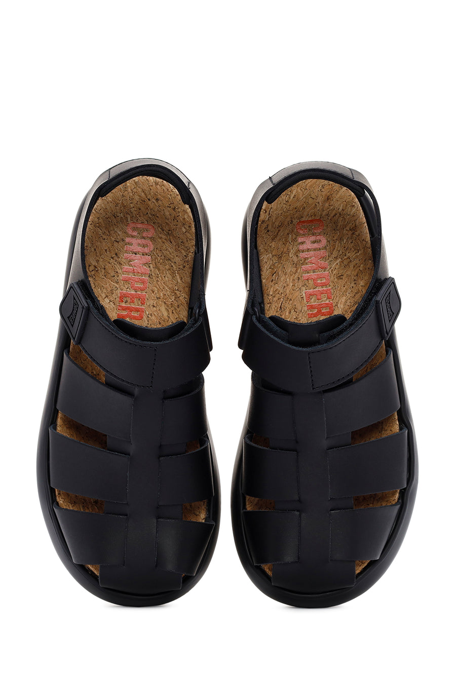 Camper Men's Black Pelotas Flota Leather Sandals