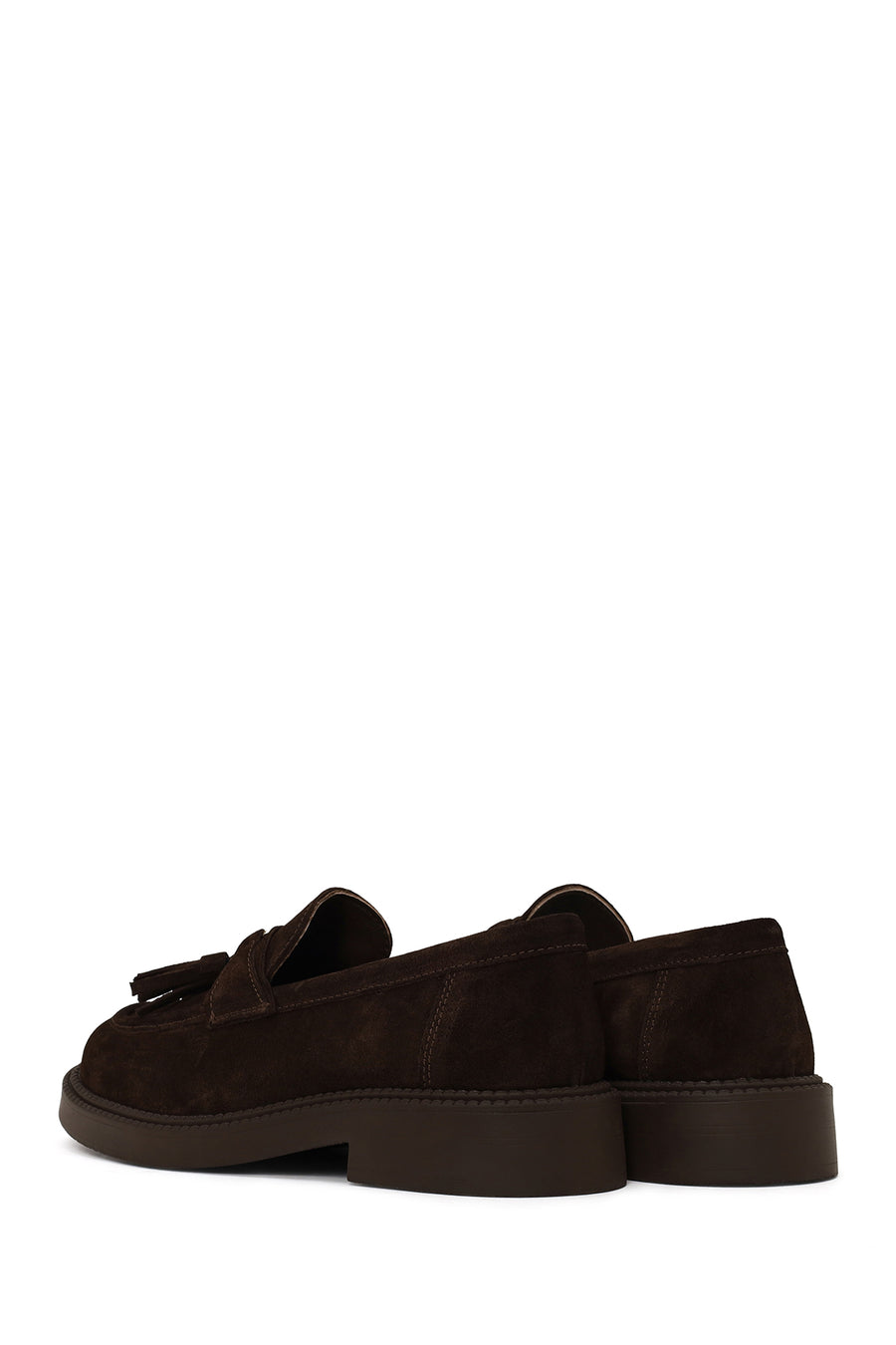 Woman Brown Thick-Soled Tassel Suede Loafer