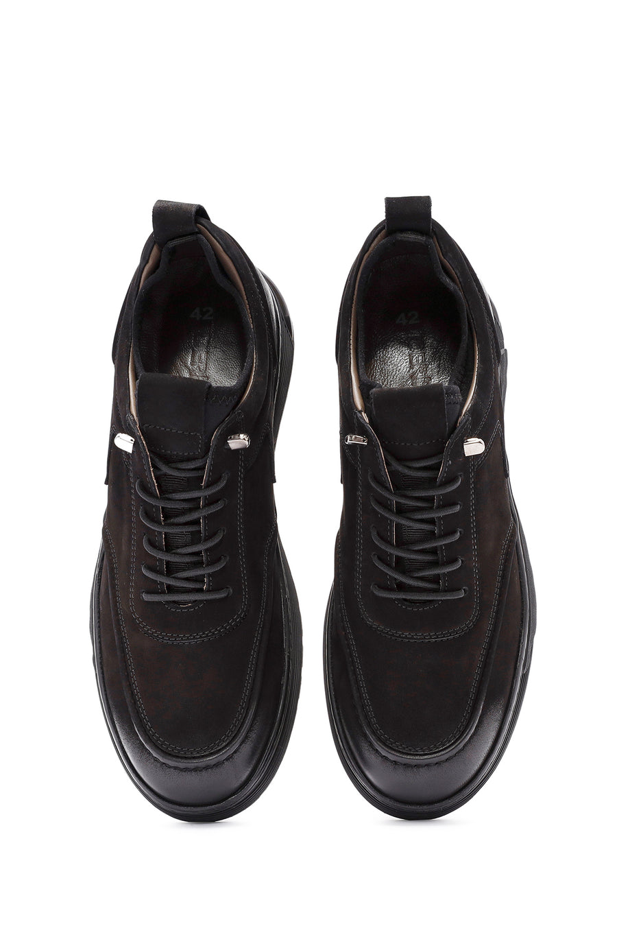 
Men's Black Lace-Up Suede Leather Casual Shoes
