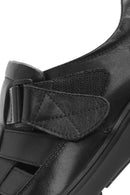 Erkek Siyah Deri Casual Sandalet | Derimod