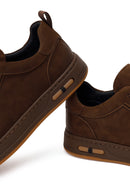 Erkek Kahverengi Bağcıklı Nubuk Deri Sneaker | Derimod