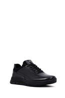 Men's Black Lace-Up Leather Casual Sneakers | Derimod