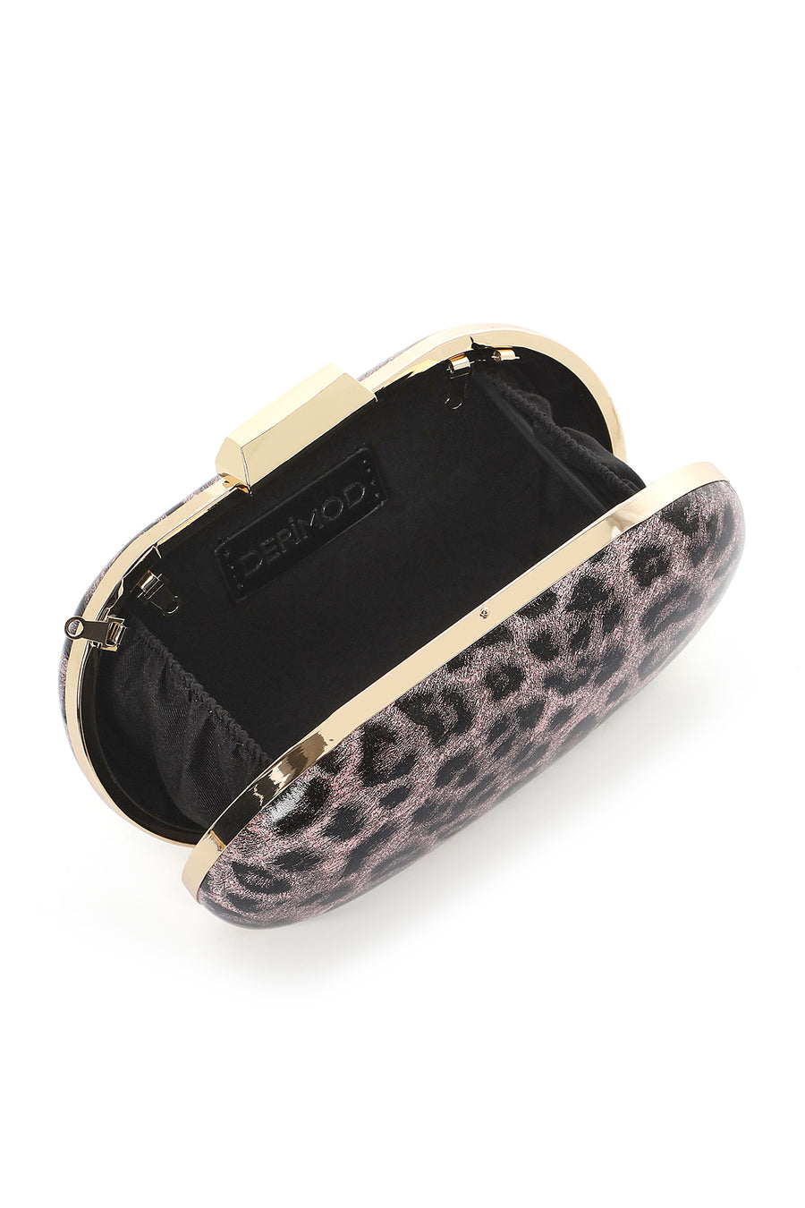 Women's Pink Leopard Pattern Long Strap Mini Clutch Evening Bag