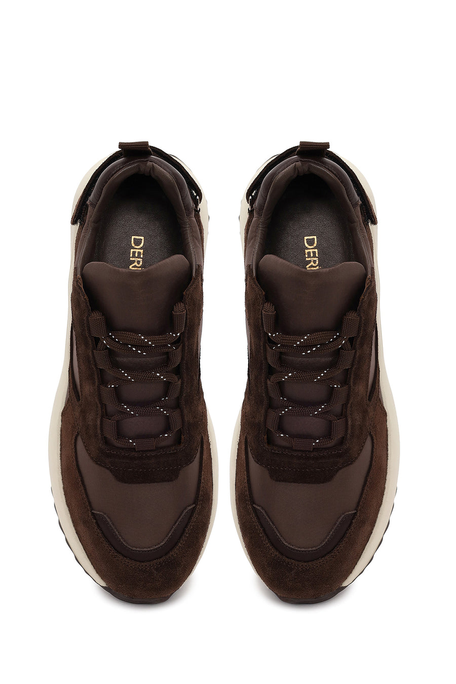 Woman Brown Lace-up Thick-soled Leather Sneaker