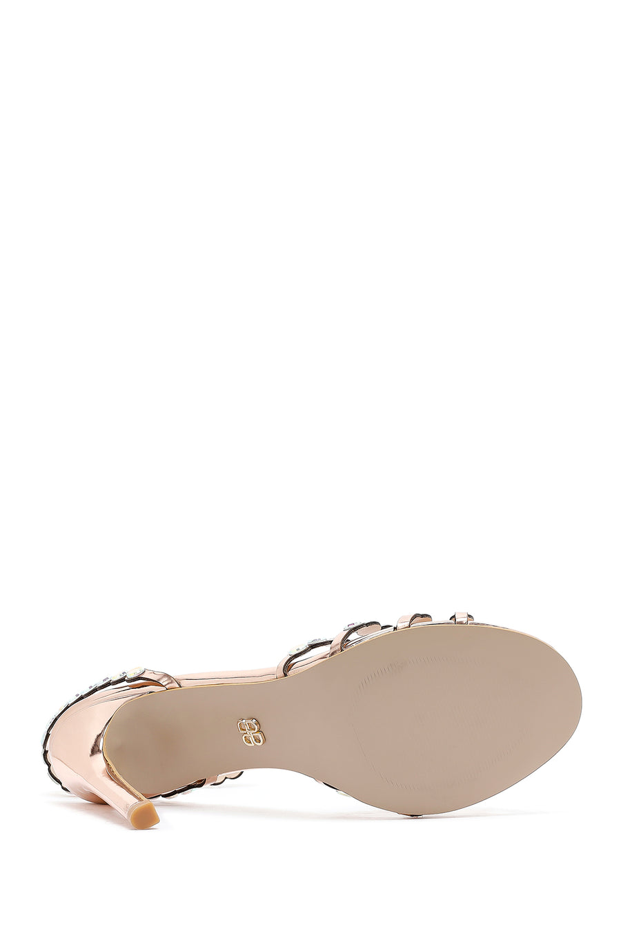 Women's Gold Stone High Thin Heel Sandals