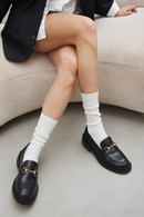 Kadın Siyah Tokalı Maskülen Loafer | Derimod