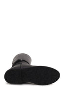Woman Black Buckle-Detail Leather Boots | Derimod