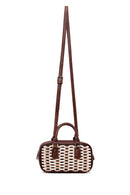 Woman Brown Long-Strap Braided Mini Shoulder Bag | Derimod