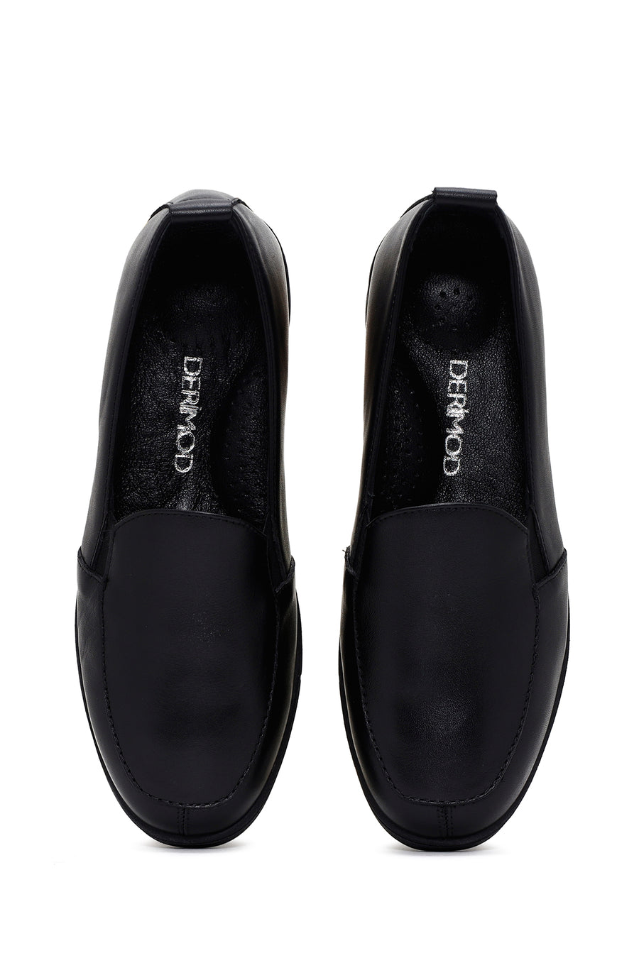 Women's Black Leather Comfort Shoes