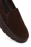 Woman Brown Suede Comfort Loafer | Derimod