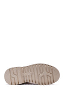Woman Beige Zippered Suede Boots | Derimod