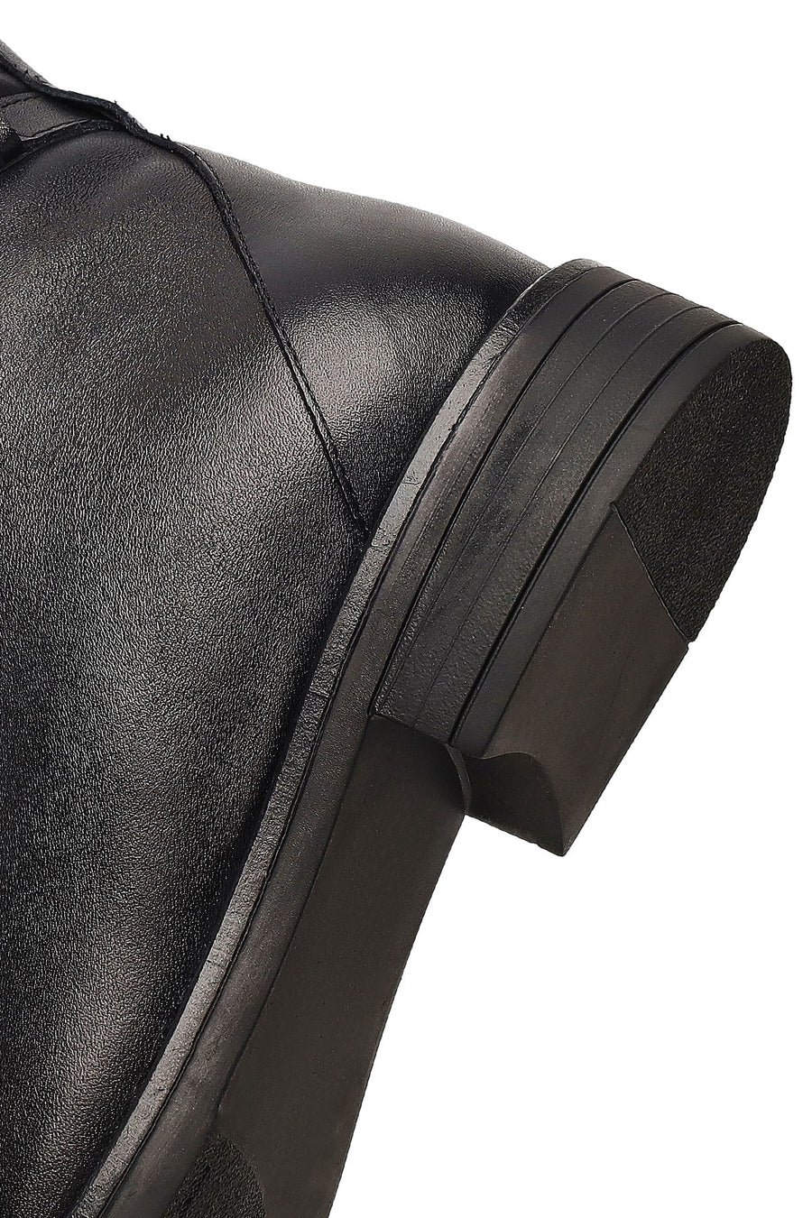 Women's Black Zippered Leather Boots