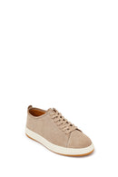 Male Beige Lace-Up Thick-Soled Suede Leather Sneaker | Derimod