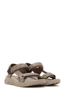 Derimod Zero Male Beige Strapped Fabric Sandals | Derimod