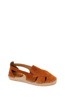 Kadın Taba Süet Deri Espadril Sandalet | Derimod