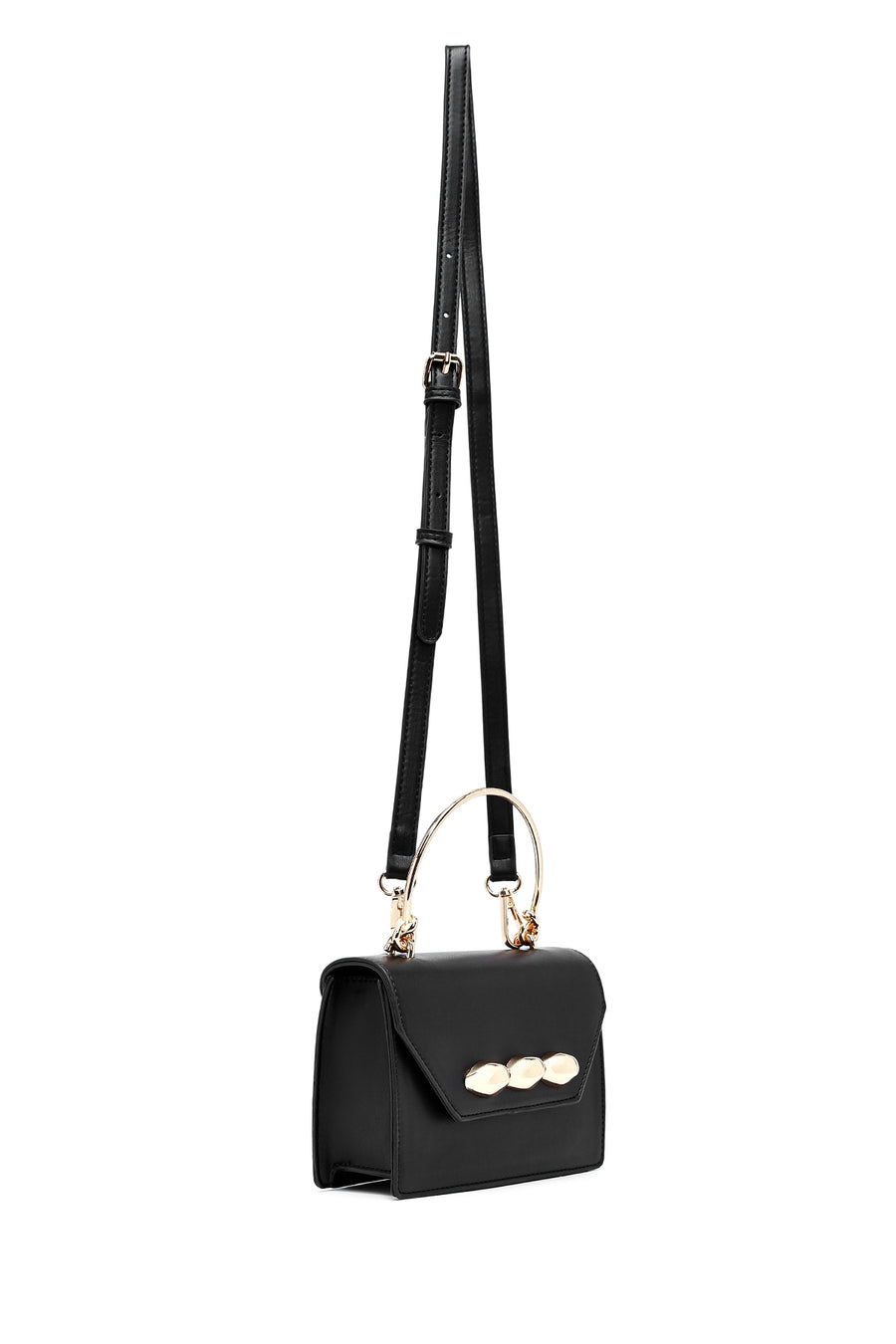 Women's Black Long Strap Mini Classic Handbag