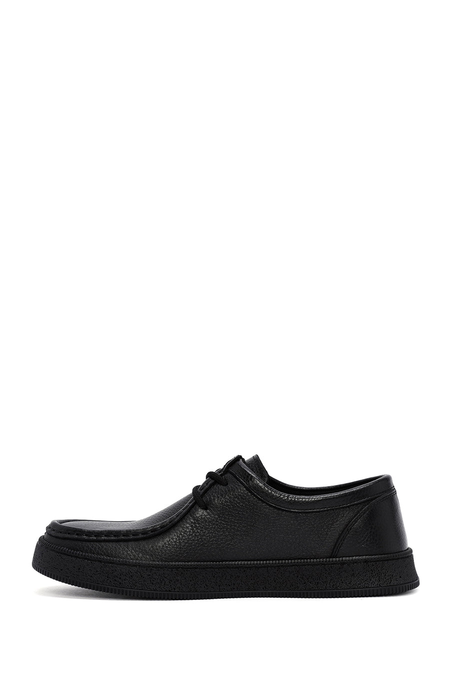 Male Black Lace-up Leather Casual Shoes