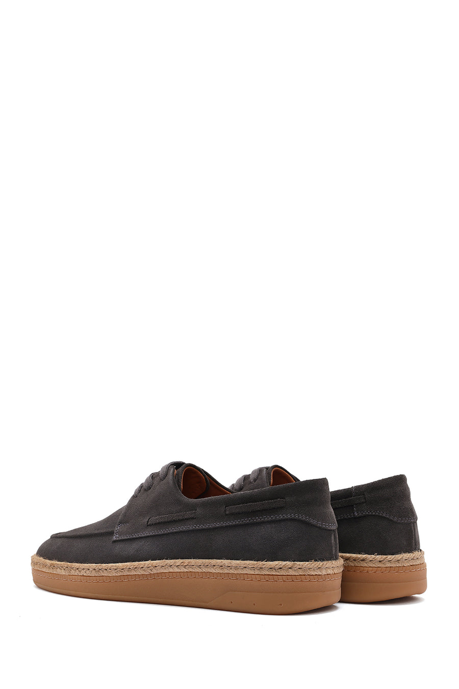 Men's Gray Lace-up Suede Leather Casual Shoes