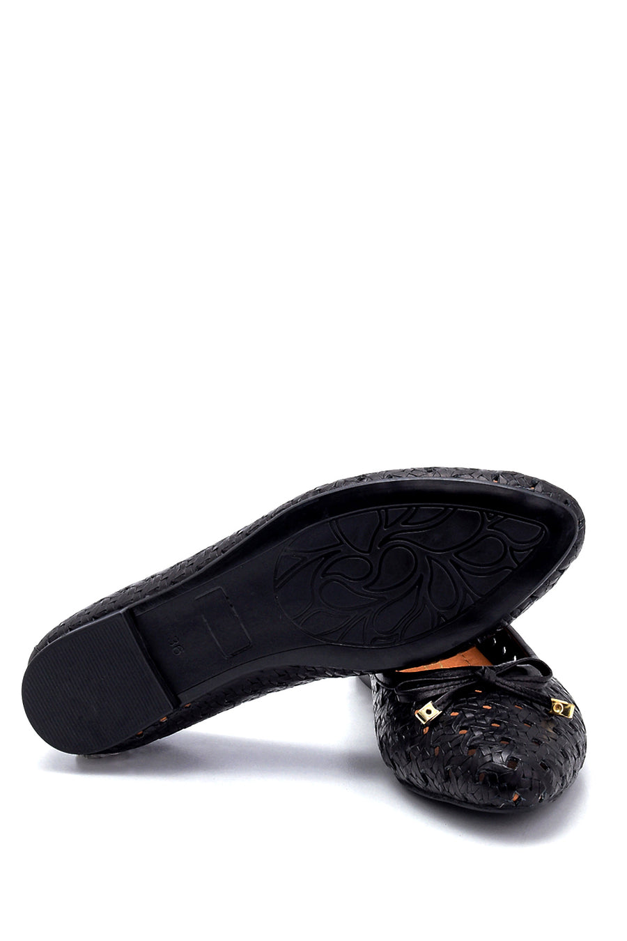 Women's Leather Printed Ballerinas