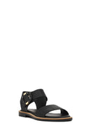 Women's Black Leather Ankle Buckle Sandals | Derimod