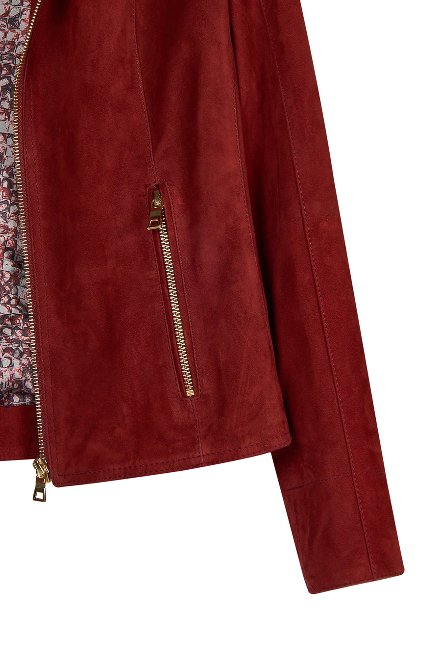 Lara Woman Burgundy Short Suede Jacket