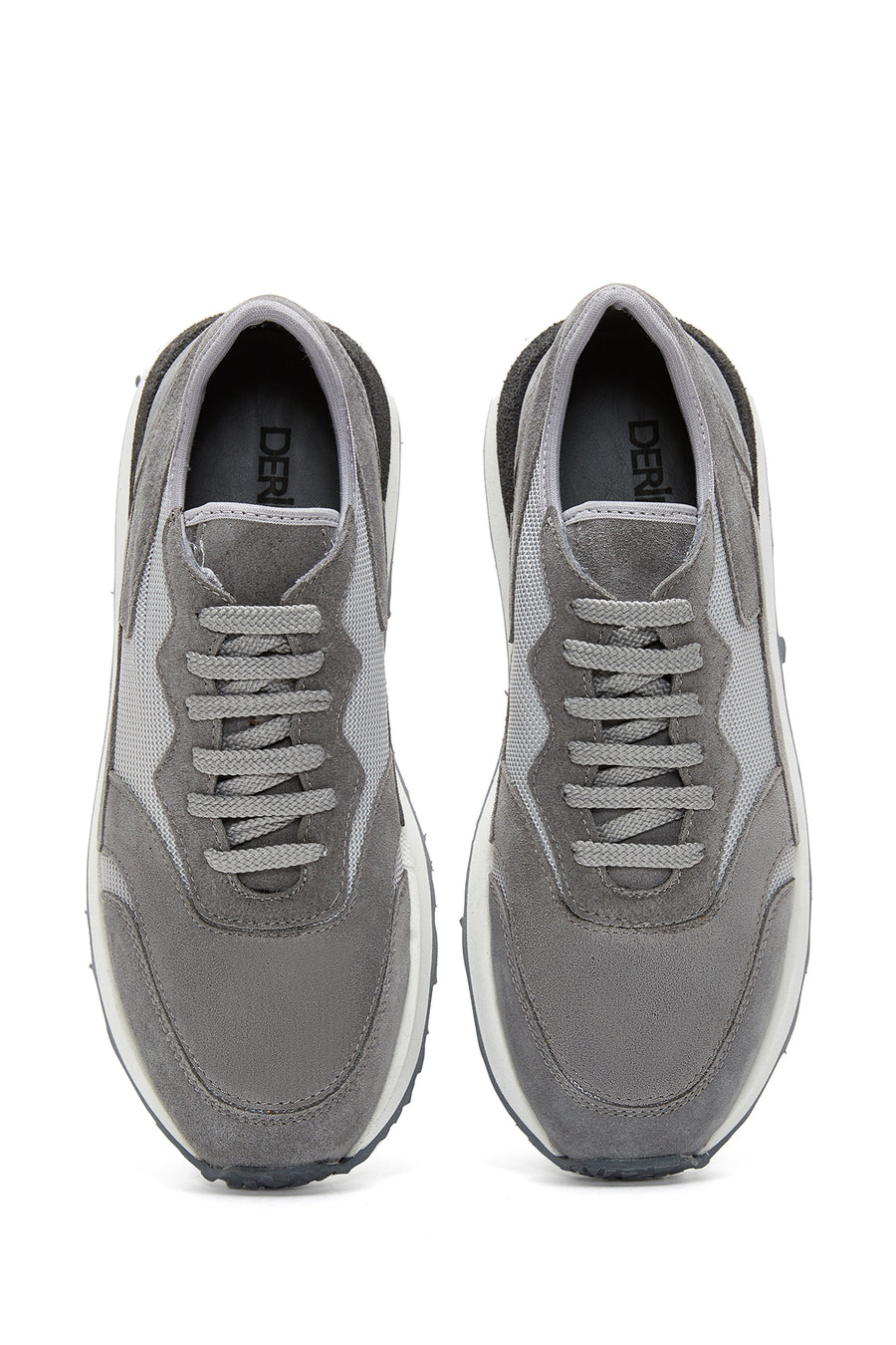 Erkek Gri Deri Sneaker
