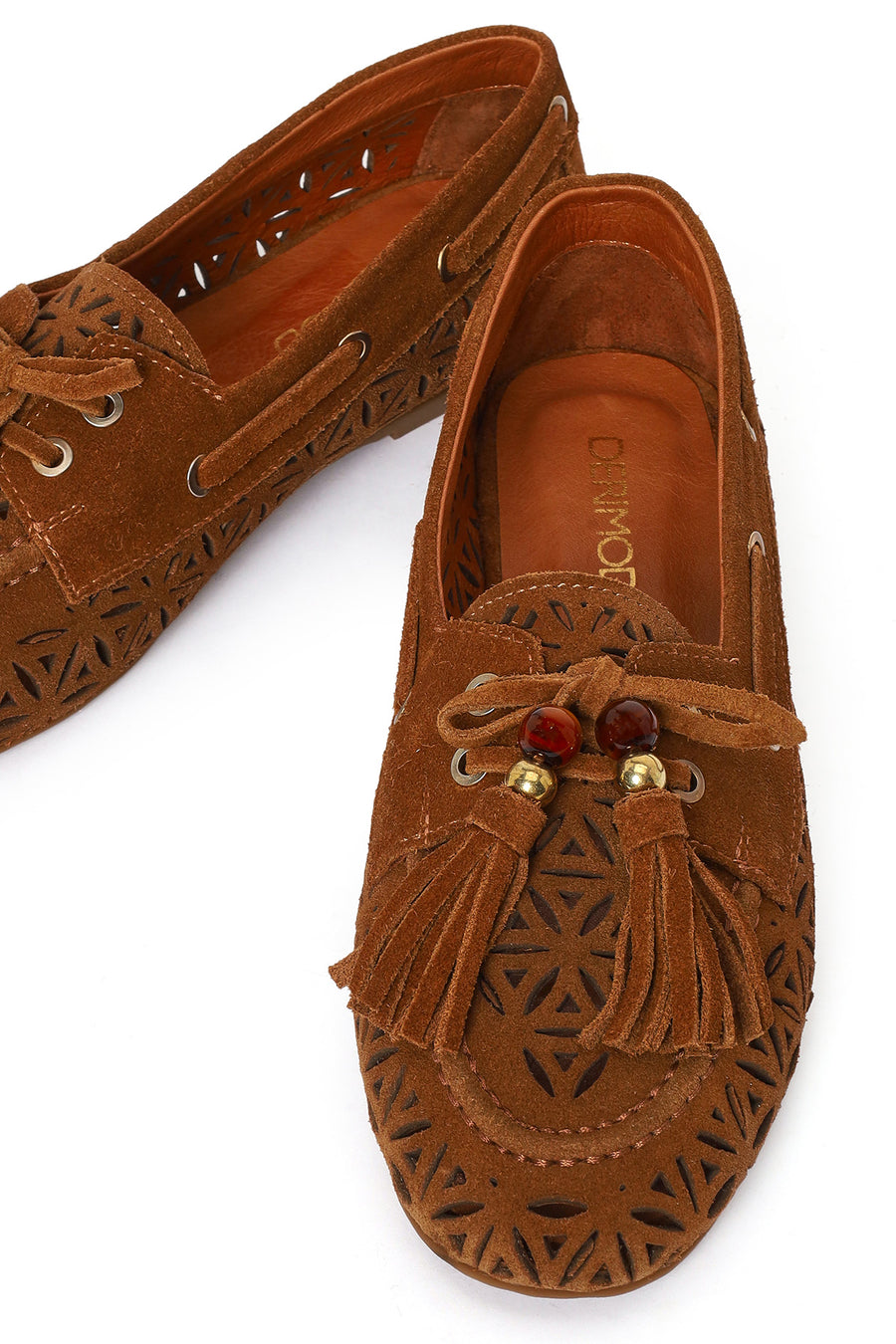 Kadın Taba Püsküllü Süet Deri Loafer