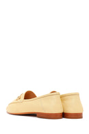 Women's Yellow Buckle Leather Loafers | Derimod