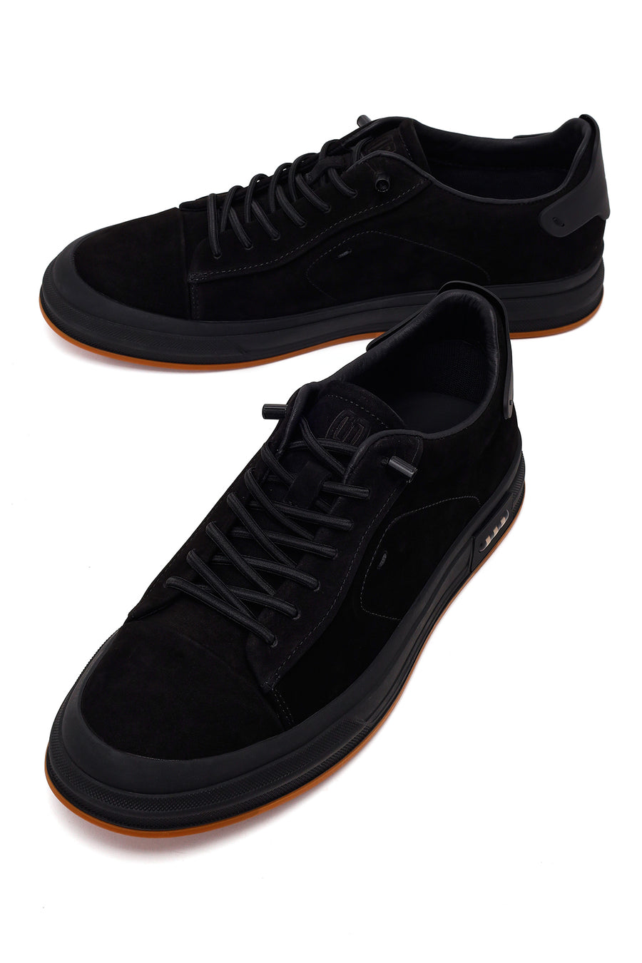Erkek Siyah Bağcıklı Nubuk Deri Sneaker