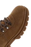 Men's Tan Nubuck Leather Zippered Boots | Derimod
