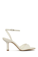 Women's White Ankle Buckle Thin Heel Sandals | Derimod
