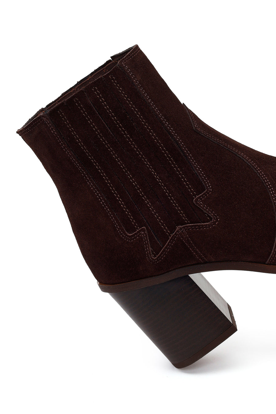 Kadın Kahverengi Kalın Topuklu Süet Deri Kovboy Bot