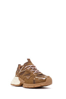 Woman Camel Lace-Up Chunky Sneaker | Derimod
