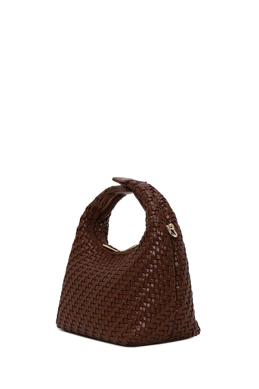 Kadın Kahverengi Uzun Zincir Askılı Örgülü Kol Çantası