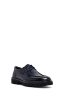 Male Navy Lace-up Thick-Soled Leather Casual Shoes | Derimod