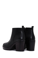 Women's Black Zippered Chunky Heel Boots | Derimod