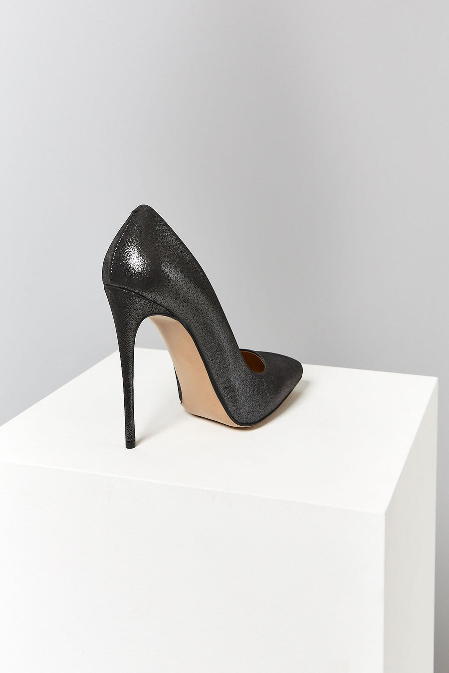 Women's Black Leather Stiletto