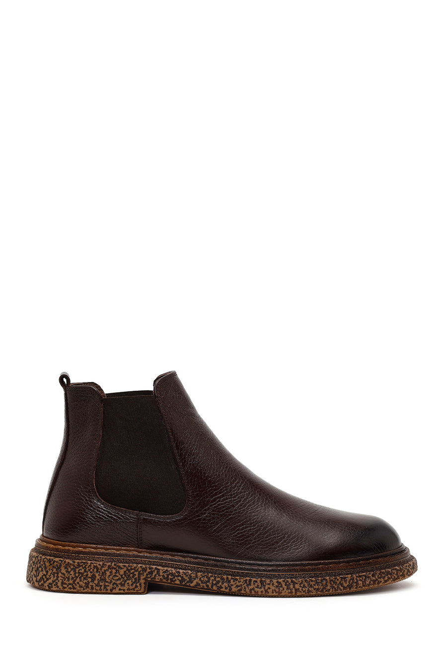 Male Brown Leather Casual Chelsea Boots WM770009DF | Derimod