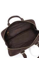 Women's Brown Long Strap Suede Leather Handbag | Derimod