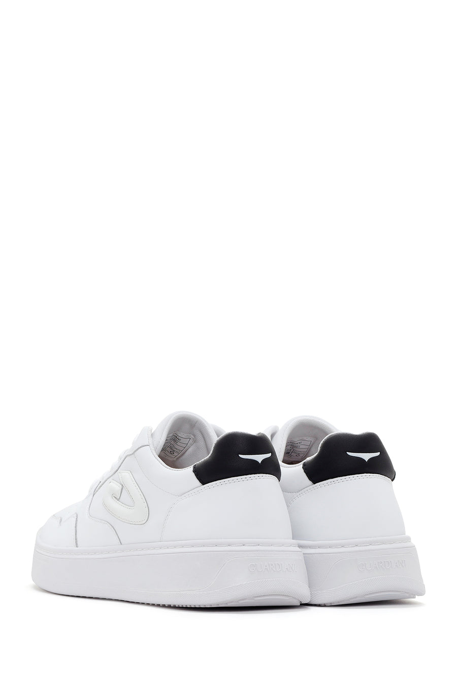 Alberto Guardiani Men's White New Era Thick Soled Leather Sneaker